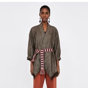 Zara Linen Jacket with Belt